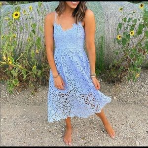 Vneck Lace dress sky blue new!